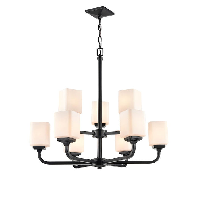 Millennium Lighting Eddison Chandelier, Frosted Opal