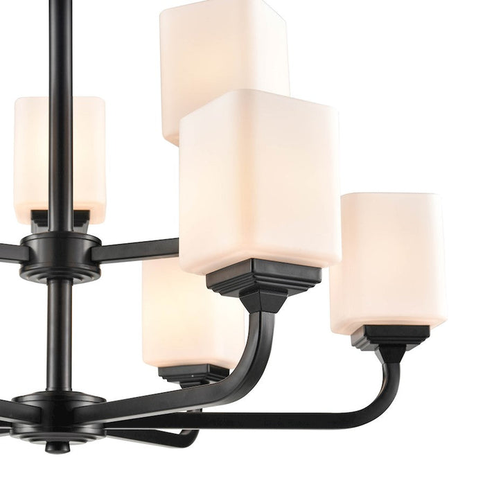 Millennium Lighting Eddison Chandelier, Frosted Opal