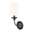 Millennium Delvona 1 Light 15.375" Wall Sconce, Black/White Cotton