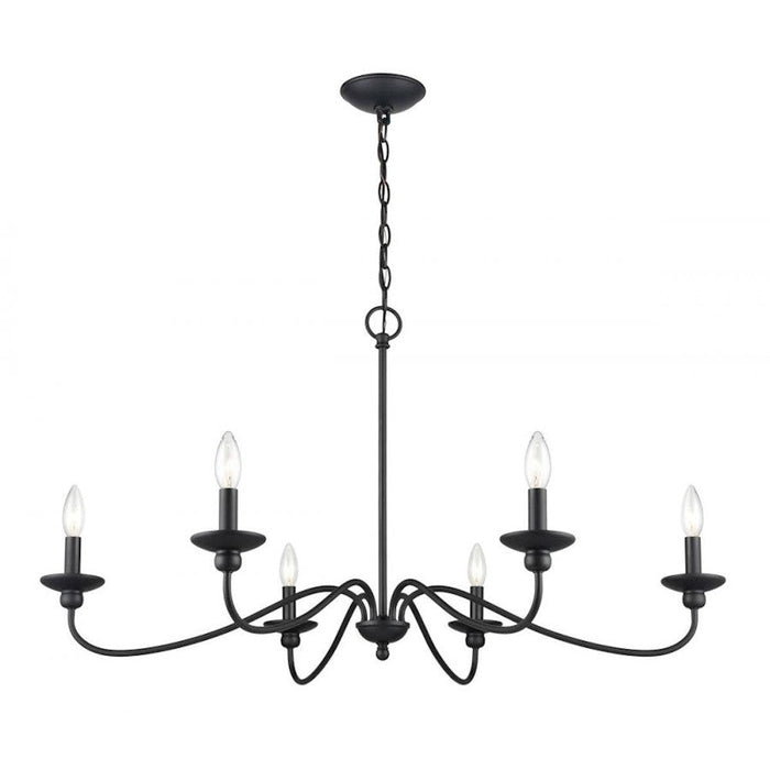 Millennium Delvona 6 Light 20.375" Chandelier, Matte Black - 4386-MB