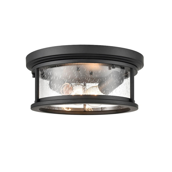 Millennium Lighting Bresley 2 Lt Outdoor Flush Mount, Black/Seeded - 4402-PBK