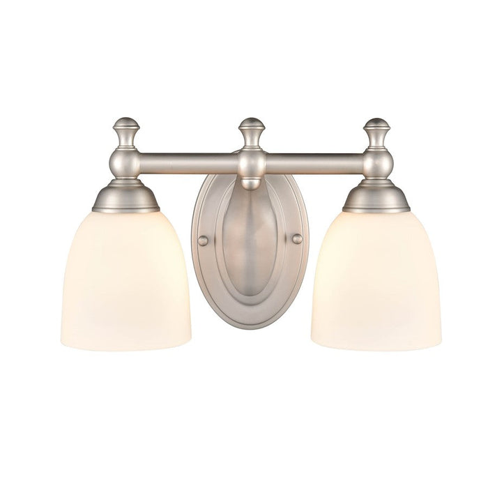 Millennium Lighting 13" 2 Light Vanity Light, Nickel/Etched White - 4422-SN