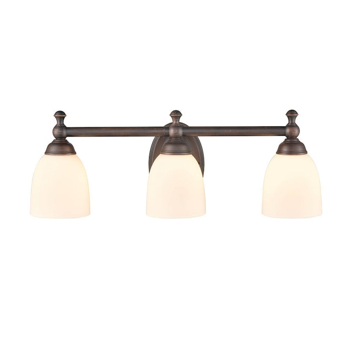 Millennium Lighting 3 Light Vanity Light, Rubbed Bronze/Etched White - 4423-RBZ