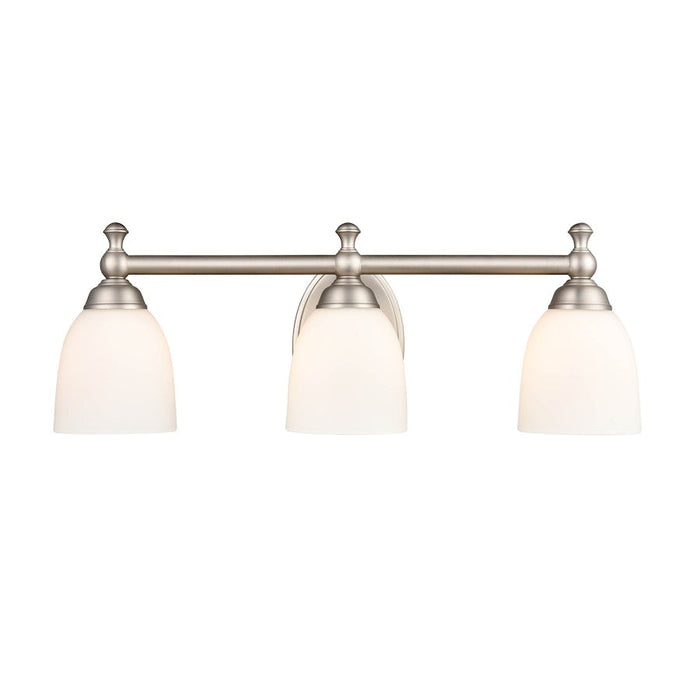 Millennium Lighting 3 Light Vanity Light, Satin Nickel/Etched White - 4423-SN