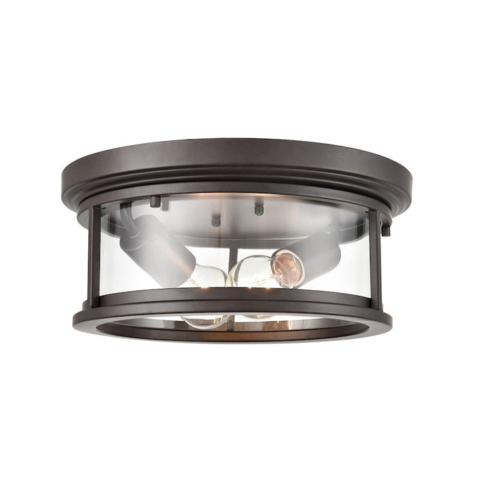 Millennium Lighting Bresley 2 Light Outdoor Flush Mount, Bronze/Clear - 4442-PBZ