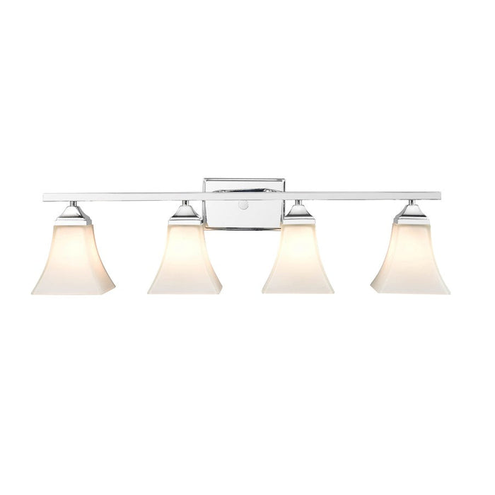 Millennium Lighting 4 Light Vanity Light, Matte Black/Etched White - 4504-MB