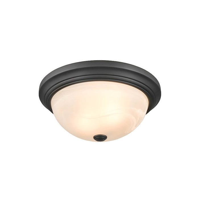 Millennium Lighting 13" 2 Light Flush, Nickel/Faux Alabaster - 4603-SN