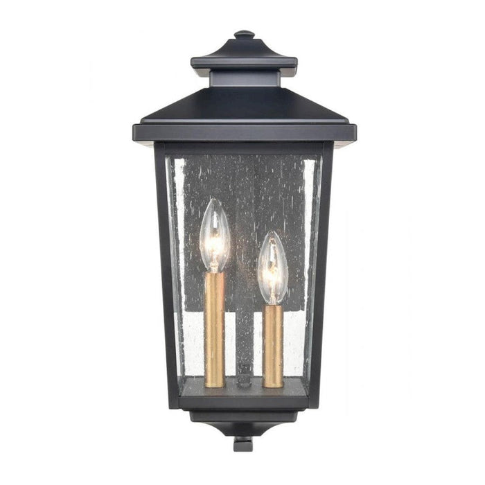 Millennium Eldrick 2 Light 16" Outdoor Hanging Lantern, Black/Clear - 4642-PBK