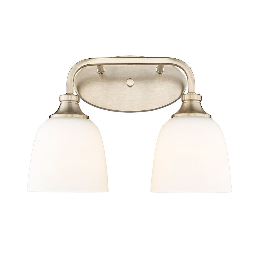 Millennium Lighting Alberta 2 Light Vanity Light, Modern Gold/White - 491002-MG