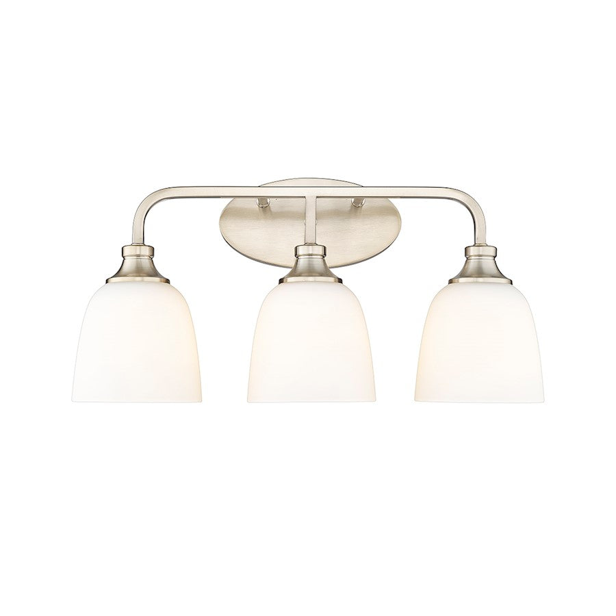 Millennium Lighting Alberta 3 Light Vanity Light, Modern Gold/White - 491003-MG