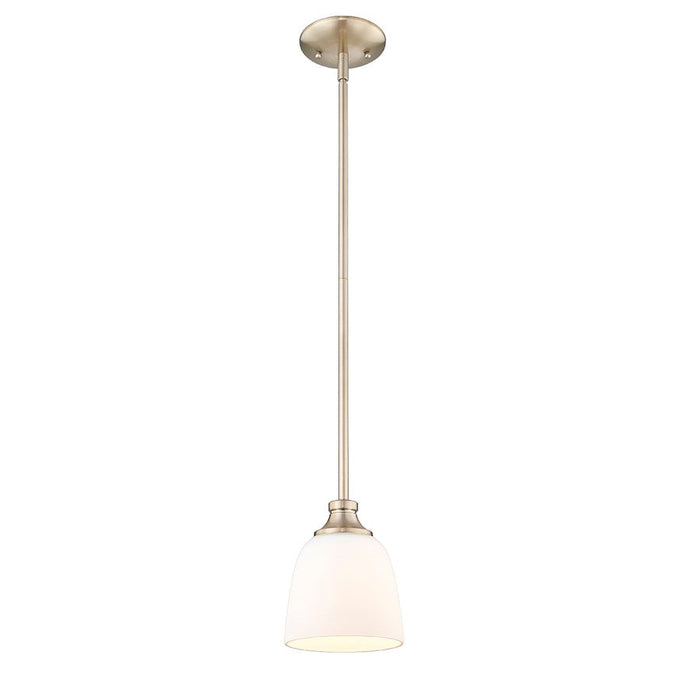 Millennium Lighting Alberta 1 Light Mini-Pendant, Modern Gold/White - 492001-MG