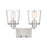 Millennium Lighting Evalon 2 Light Vanity, Brushed Nickel/Clear - 496002-BN