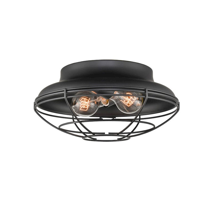 Millennium Lighting 2 Light Outdoor Flush Mount, Matte Black