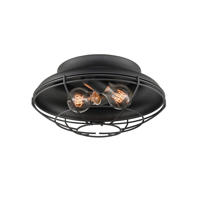 Millennium Lighting 2 Light Outdoor Flush Mount, Matte Black