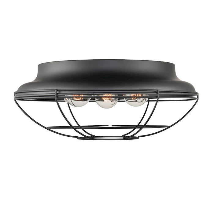 Millennium Lighting 3 Light Outdoor Flush Mount, Matte Black