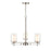 Millennium Lighting 3 Light Chandelier, Nickel/Clear/ Etched White - 5513-BN