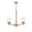 Millennium Lighting 3 Light Chandelier, Modern Gold/Clear/Etched White - 5513-MG