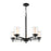 Millennium Lighting 5 Light Chandelier, Black/Clear/Etched White - 5515-MB