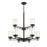 Millennium Lighting 9 Light Chandelier, Black/Clear/Etched White - 5519-MB