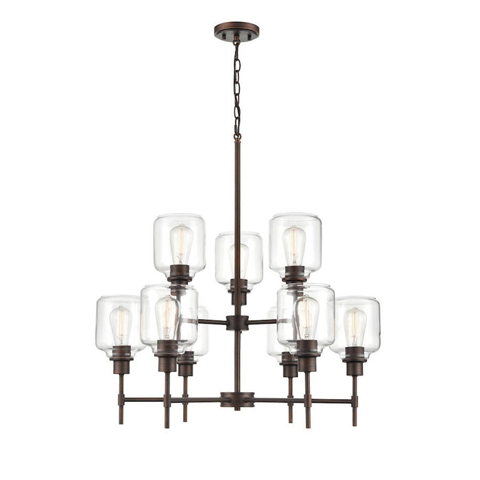 Millennium Lighting Asheville 9 Light Chandelier, Bronze/Clear - 6909-RBZ