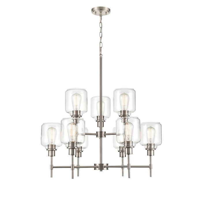 Millennium Lighting Asheville 9 Light Chandelier, Satin Nickel/Clear - 6909-SN