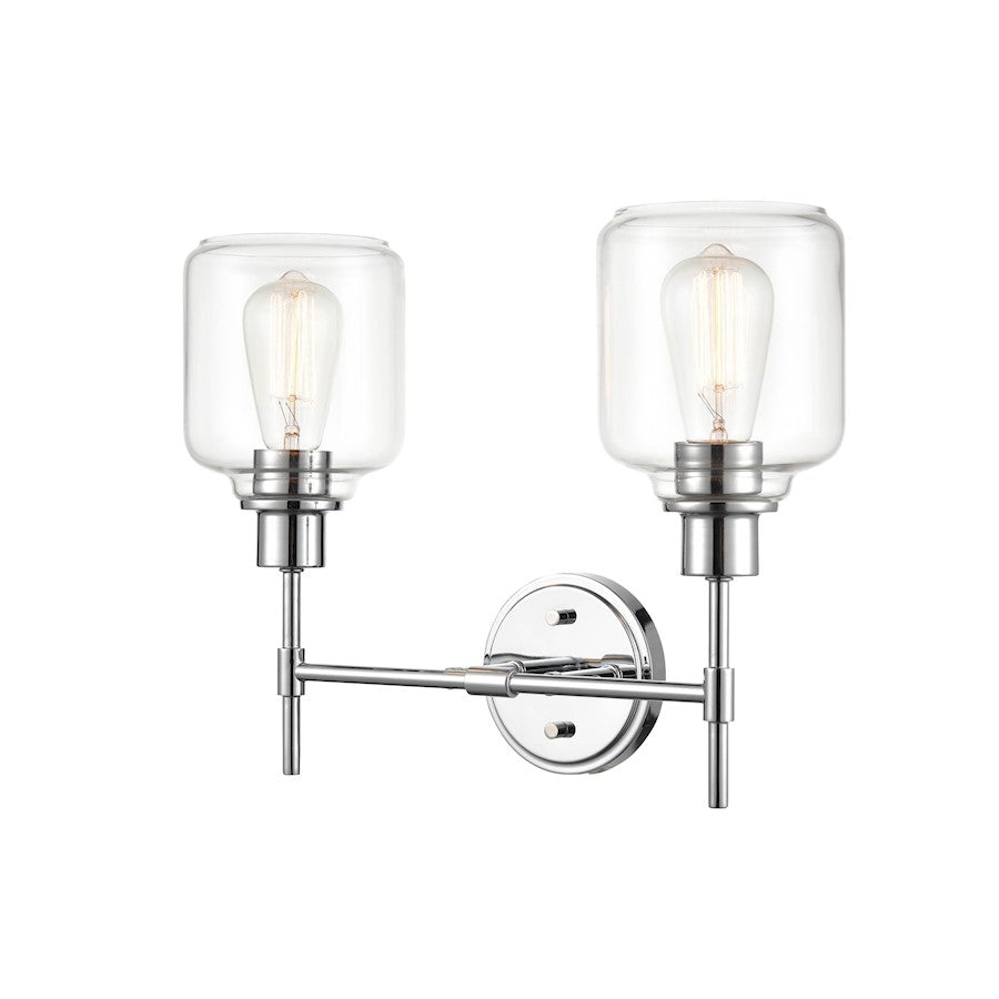 Millennium Lighting Asheville 2 Light Vanity, Chrome/Clear - 6942-CH