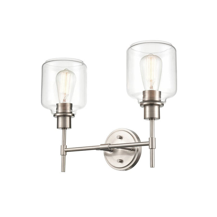 Millennium Lighting Asheville 2 Light Vanity, Satin Nickel/Clear - 6942-SN