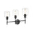 Millennium Lighting Asheville 3 Light Vanity Light, Matte Black/Clear - 6943-MB