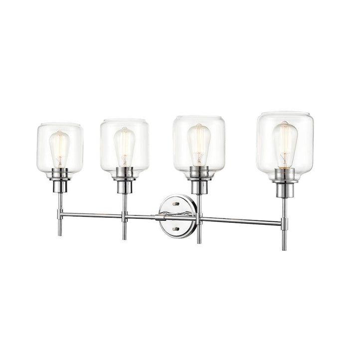 Millennium Lighting Asheville 4 Light Vanity, Chrome/Clear - 6944-CH