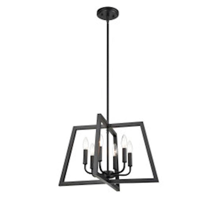 Millennium Lighting 6 Light Pendant, Matte Black - 8146-MB