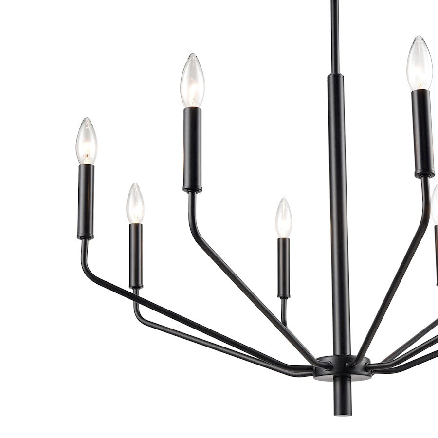 Millennium Lighting Laurell 8 Light Chandelier, Matte Black/ - 8168-MB