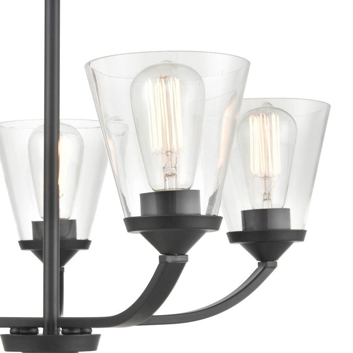 Millennium Josleen 5 Light 23.25" Chandelier, Matte Black/Clear - 9105-MB