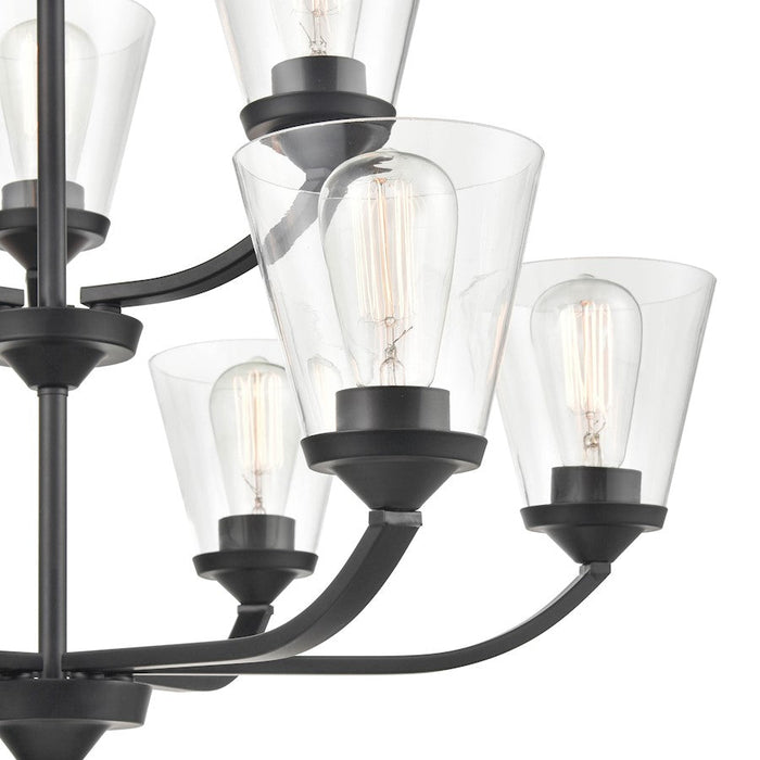 Millennium Josleen 9 Light 30" Chandelier, Matte Black/Clear - 9109-MB