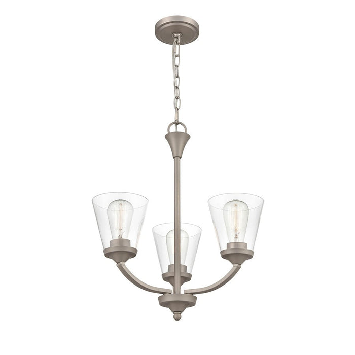 Millennium Josleen 3 Light 21" Chandelier, Satin Nickel/Clear - 9113-SN