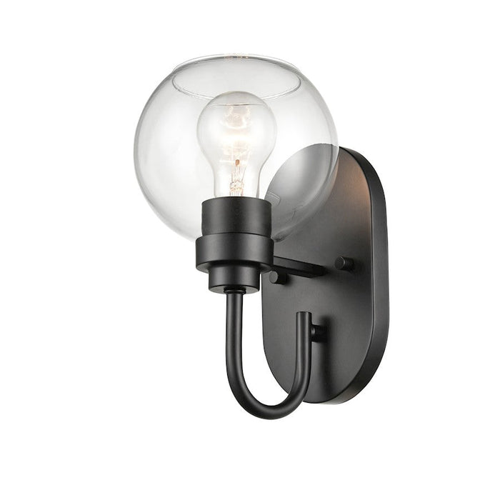 Millennium Lighting 1 Light Wall Sconce, Matte Black/Clear - 91201-MB