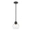 Millennium Lighting 1 Light Mini-Pendant, Matte Black/Clear - 91211-MB