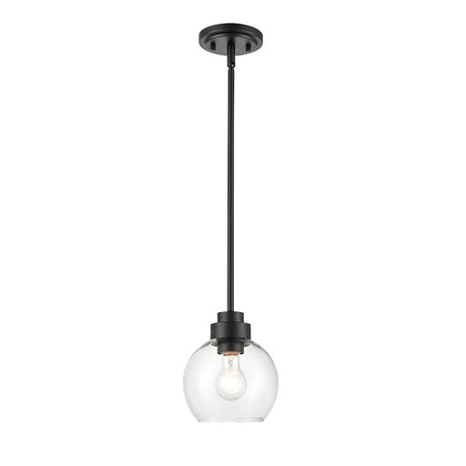 Millennium Lighting 1 Light Mini-Pendant, Matte Black/Clear - 91211-MB