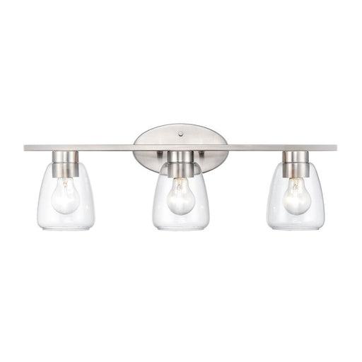 Millennium Lighting 3 Light 9.5" Vanity Light, Brushed Nickel/Clear - 9363-BN