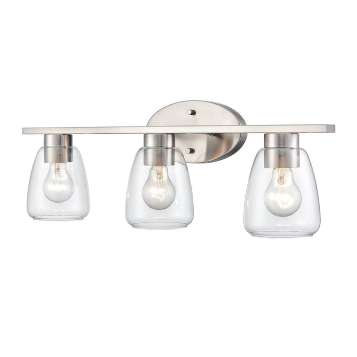 Millennium Lighting 3 Light Vanity Light, Brushed Nickel/Clear