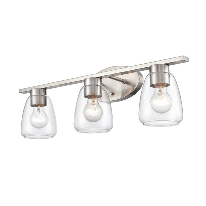 Millennium Lighting 3 Light Vanity Light, Brushed Nickel/Clear