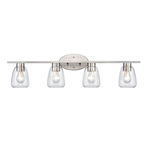 Millennium Lighting 4 Light 9.5" Vanity Light, Brushed Nickel/Clear - 9364-BN