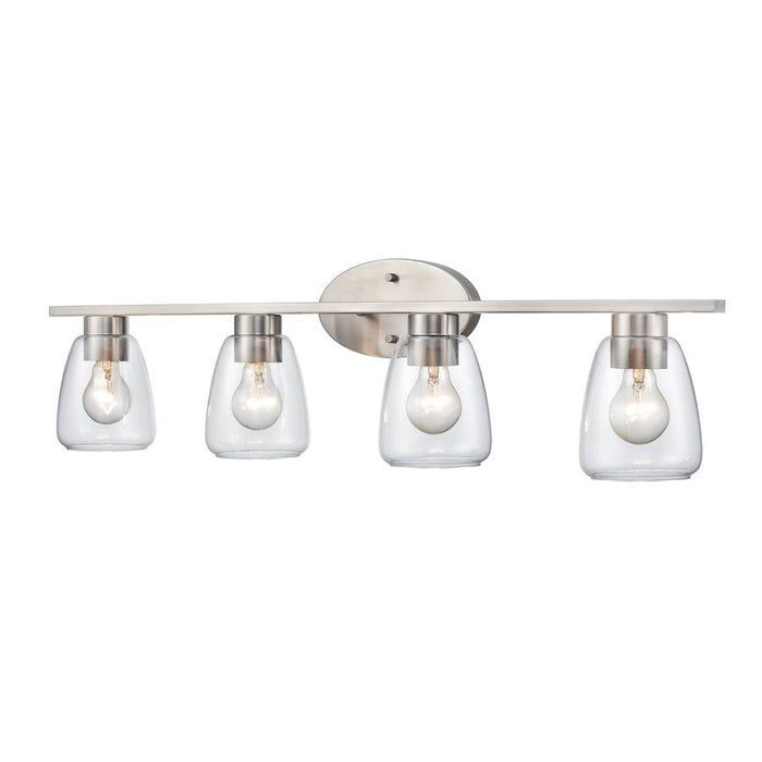 Millennium Lighting 4 Light Vanity Light, Brushed Nickel/Clear