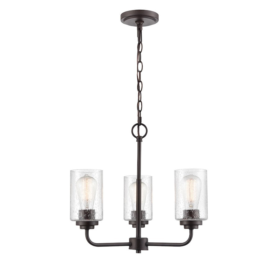 Millennium Lighting Moven 3 Light Chandelier, Bronze/Clear Seeded - 9603-RBZ