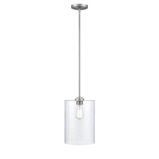 Millennium Lighting 1 Light Mini-Pendant, Satin Nickel/Clear Seeded - 9611-SN