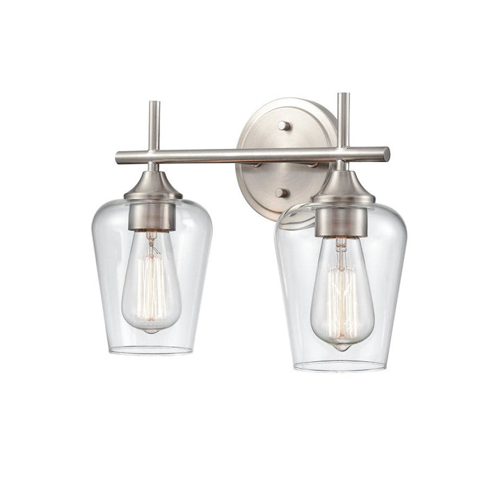 Millennium Lighting Ashford 2 Light Vanity Light, Brushed Nickel/Clear