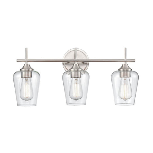 Millennium Lighting Ashford 3 Light Vanity Light, Brushed Nickel/Clear - 9703-BN