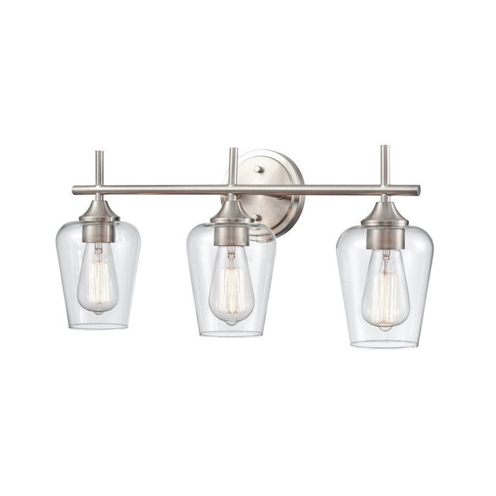 Millennium Lighting Ashford 3 Light Vanity Light, Brushed Nickel/Clear