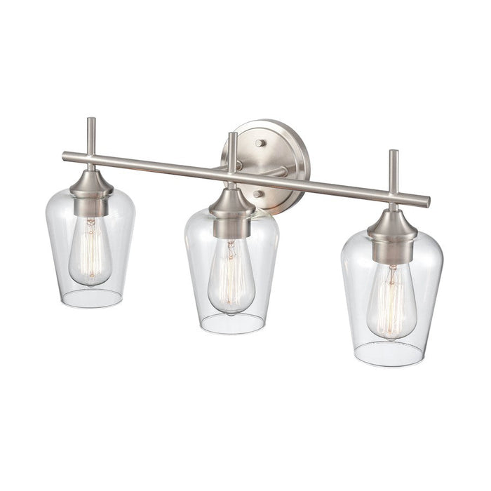 Millennium Lighting Ashford 3 Light Vanity Light, Brushed Nickel/Clear