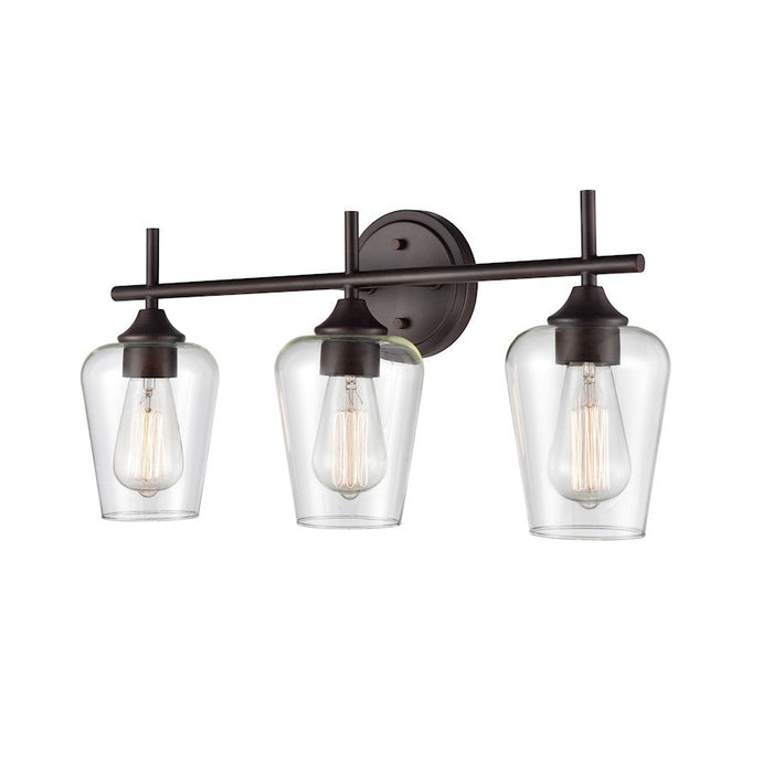 Millennium Lighting Ashford 3 Light Vanity Light, Rubbed Bronze/Clear