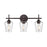 Millennium Lighting Ashford 3 Light Vanity Light, Rubbed Bronze/Clear